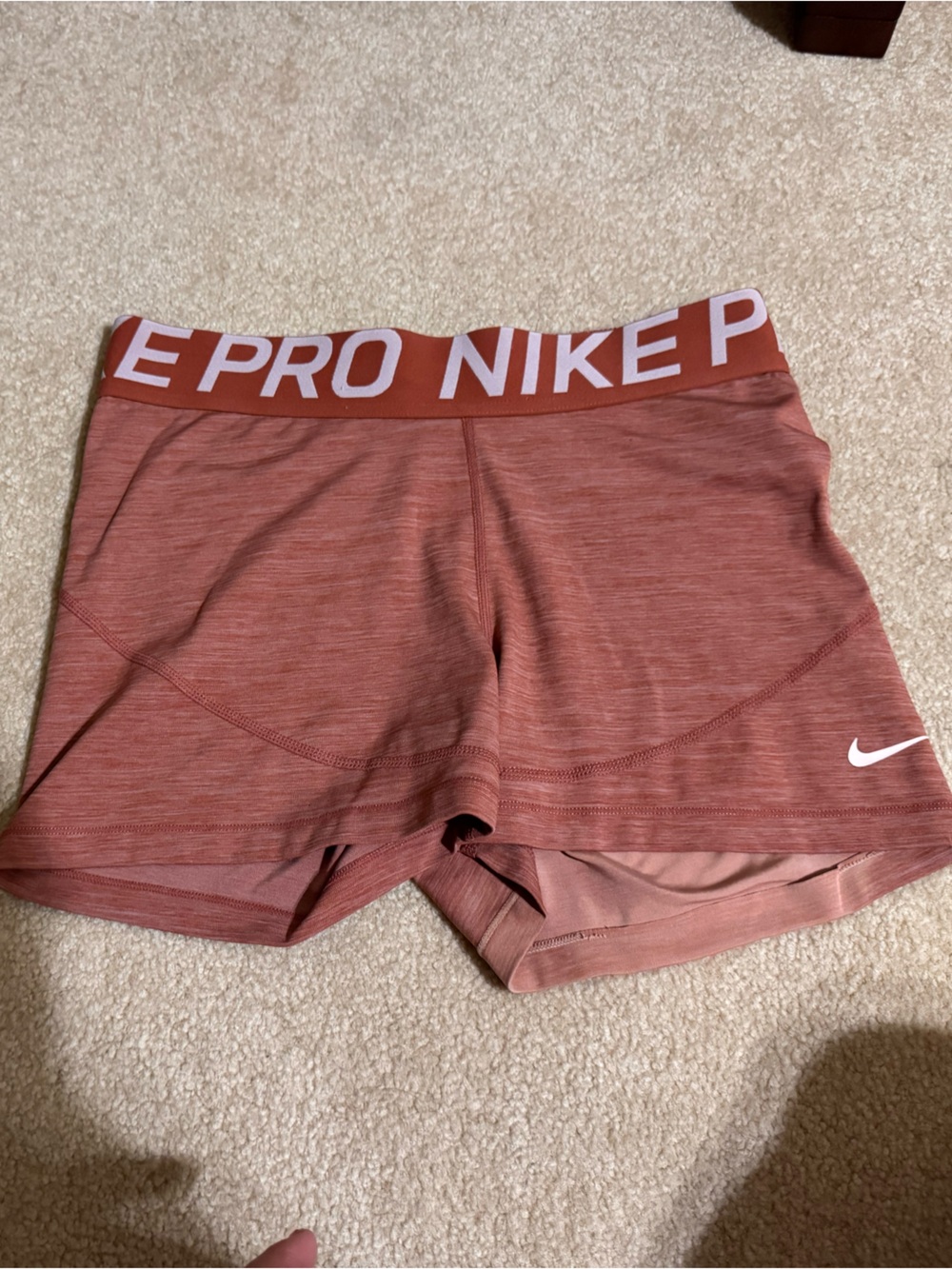 Nike Pro Women’s Athletic Shorts - Rust Brick